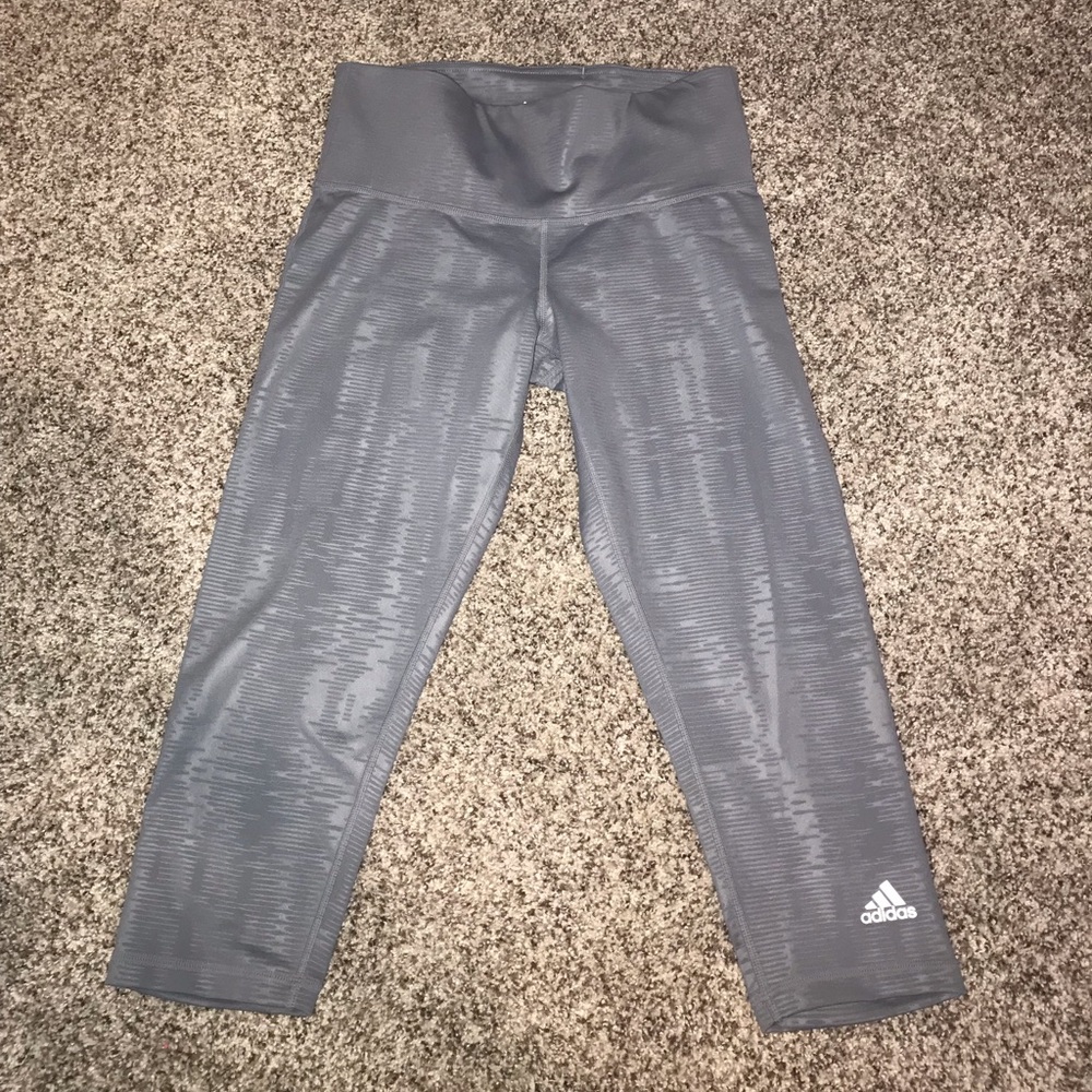 Silver Adidas Cropped Leggings